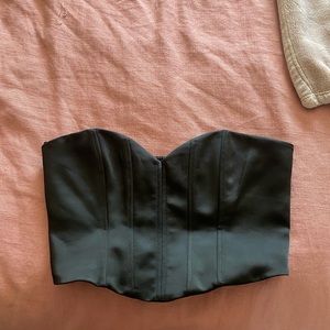 Black satin corset top